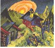 Ernst Ludwig Kirchner Moon rising at the Staffelalp oil painting artist